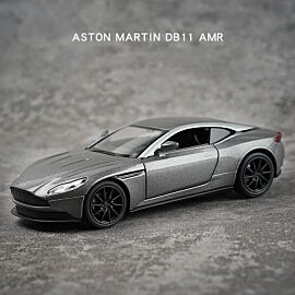 1:32 Aston Martin DB11 AMR Metal Toy Cars Diecast Scale Model Kids Present With Pull Back Function Music Light Openable Door