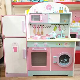 100cm Large kids kitchen set simulation refrigerator kitchen kit early education play house wooden kitchen toy gift girls toys