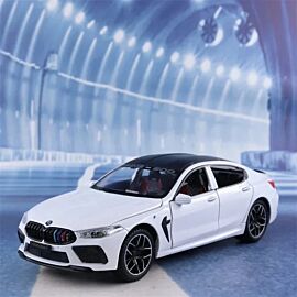 1:24 BMW M8 MH8 800 MANHART Alloy Car Model Diecast Metal Toy Vehicles Car Model Sound and Light High Simulation Kids Gift A464