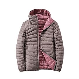 NEW Brand Women Double Side Jacket Ultra Light 90% White Duck Down Jacket Hooded Windbreakers Reversible Lightweight Warm Coats