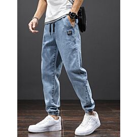 Spring Summer Black Blue Cargo Jeans Men Streetwear Denim Jogger Pants Men Baggy Harem Jean Trousers Plus Size 6XL 7XL 8XL